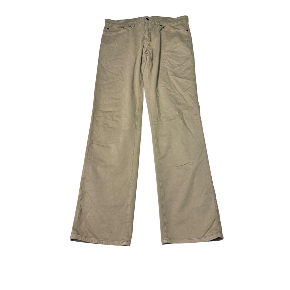Peter Millar Mens 34X33 Khaki Tan Sateen Five Pocket Straight Leg Pants MF18B39